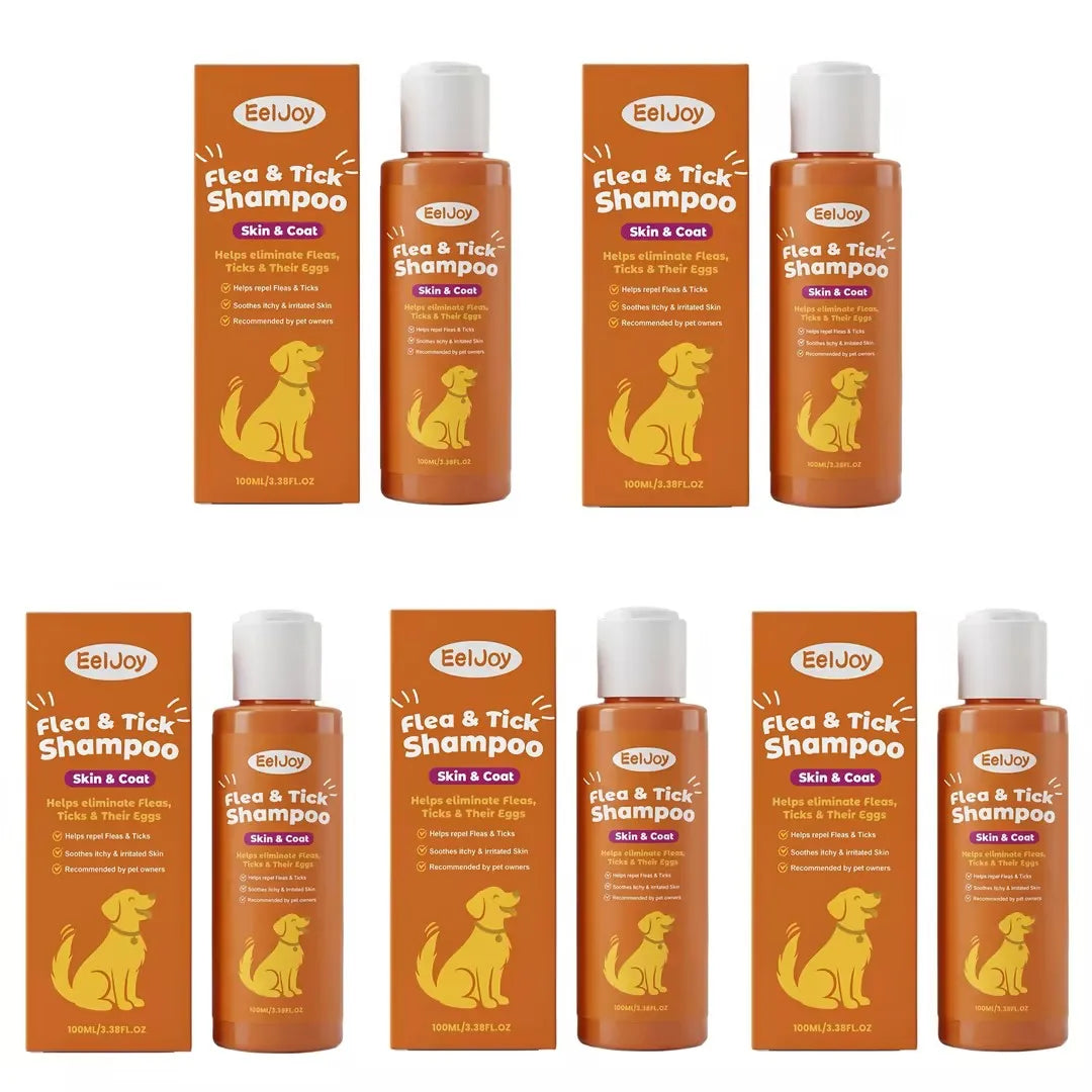 Anti Flea Tick Pet Shampoo Clean Fur Eliminate Fleas Ticks Repel Parasites Soothe Irritated Skin Gentle Dog Cat Grooming Shampoo